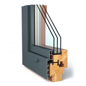 Wood-aluminum window DUO MODERN