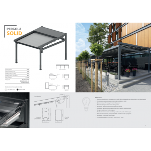Pergola SOLID- wall mounted