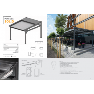 Pergola SOLID- wall mounted