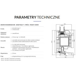 Drzwi PVC MODERNDOOR-24 (DO WEWNĄTRZ)