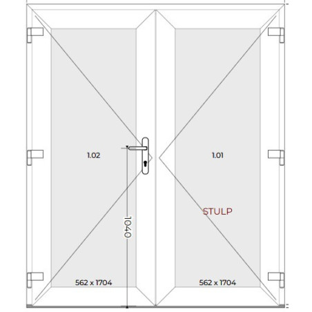 Podwójne Drzwi PVC MODERNDOOR-24 (NA ZEWNĄTRZ)