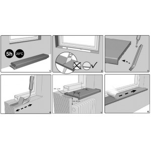 uPVC internal Window sill 25cm - colours 2m