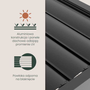 PERGOLA OGRODOWA LUXE 3X3 ALUMINIOWA