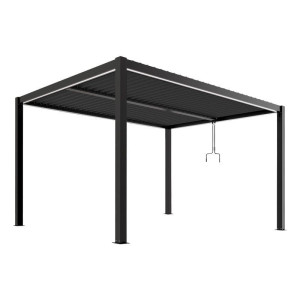 PERGOLA OGRODOWA LUXE 3x4 ALUMINIOWA Z OŚWIETLENIEM LED