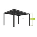 PERGOLA OGRODOWA LUXE 3x4 ALUMINIOWA Z OŚWIETLENIEM LED