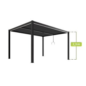 PERGOLA OGRODOWA LUXE 3x4 ALUMINIOWA Z OŚWIETLENIEM LED