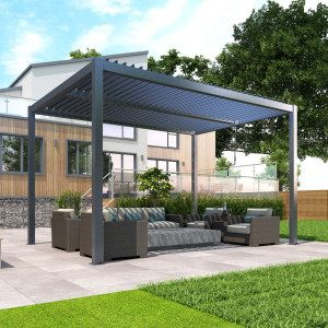 PERGOLA OGRODOWA LUXE 3x4 ALUMINIOWA Z OŚWIETLENIEM LED