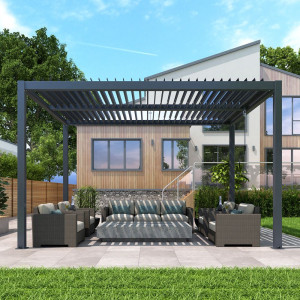 PERGOLA OGRODOWA LUXE 3x4 ALUMINIOWA Z OŚWIETLENIEM LED